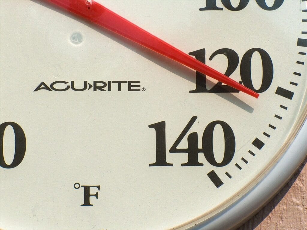 weather, temperature, hot, summer, 120, gauge, thermometer, nature, outdoors, fahrenheit